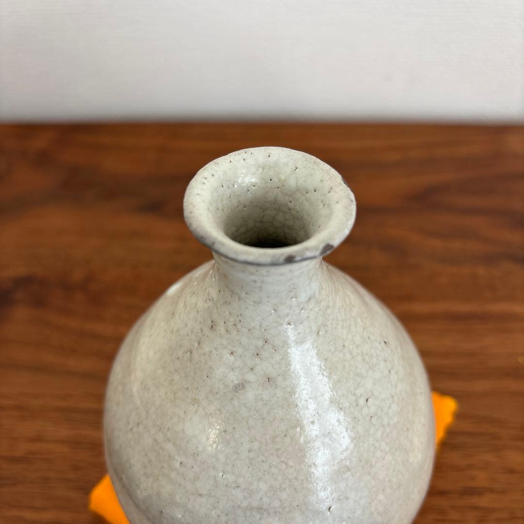 矢野直人 粉引徳利 供箱 共布 栞付き