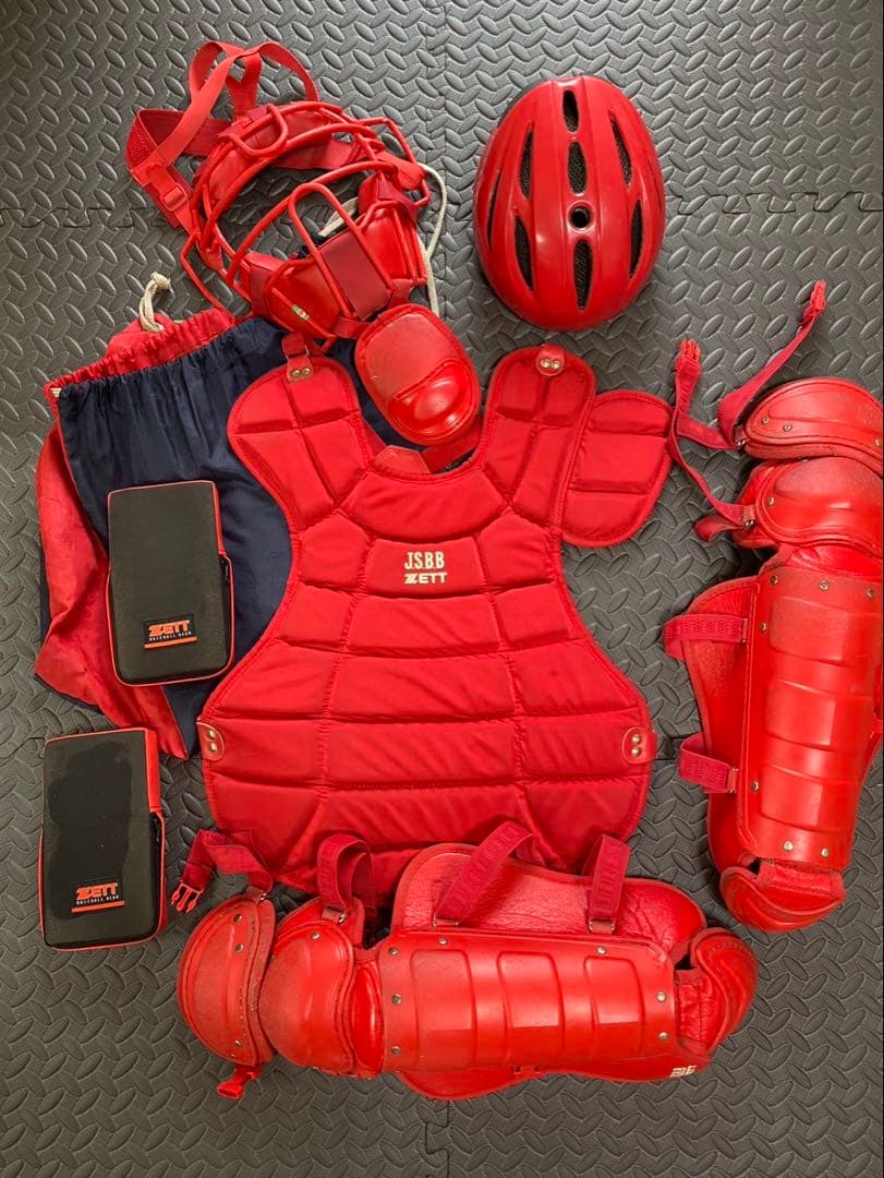 ゼット ZETT 軟式用 防具6点セット キャッチャー　プロテクター　中古