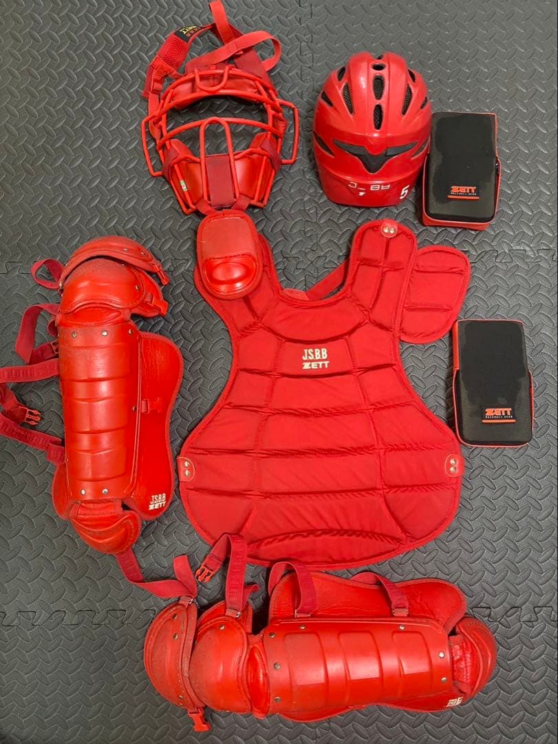 ゼット ZETT 軟式用 防具6点セット キャッチャー　プロテクター　中古