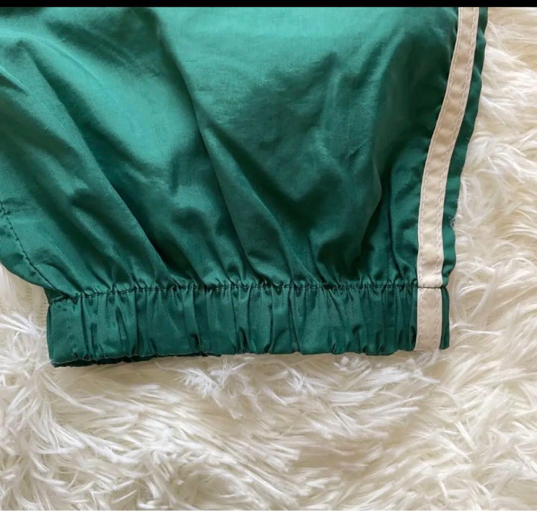 90's✨ adidas ナイロンパンツ　3本ライン　グリーン　希少　ワイド