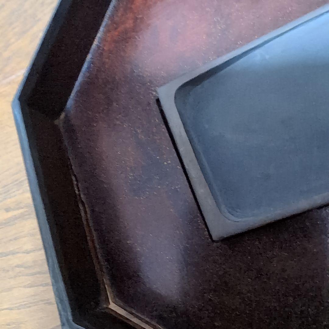 蒔絵絵梨地八角形硯箱　漆器 文箱 金箔装飾