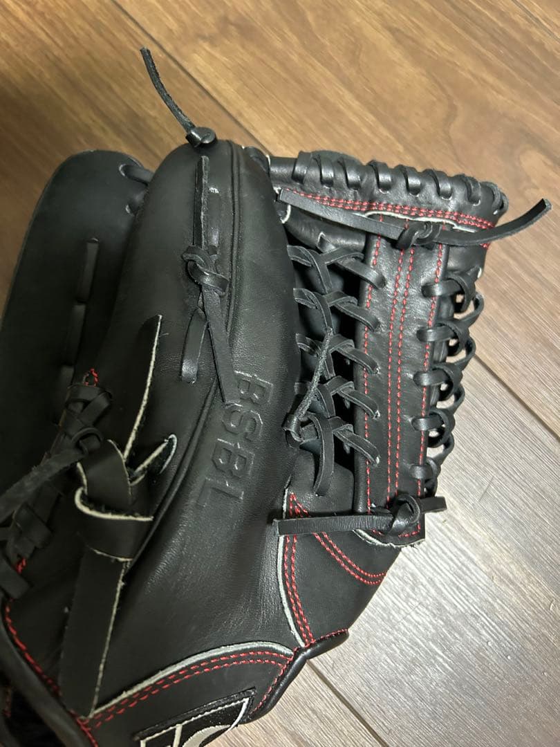 ナイキNike BSBL 軟式グローブ 黒/赤　左利き　左投げ用