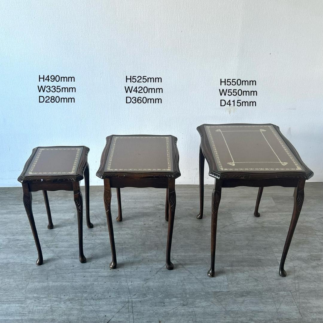 イギリス アンティーク家具 ガラストップ ネストテーブル 1960年頃 950A