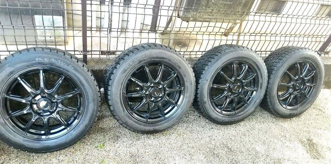 15インチ ブラック スポークホイール スタッドレスタイヤの4本セット