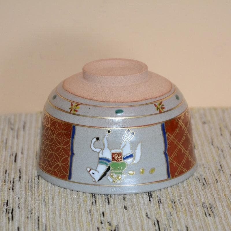 茶道具　京焼　清水焼　干支茶碗　乾山写間取午茶碗　新品　橋本城岳　送料込み