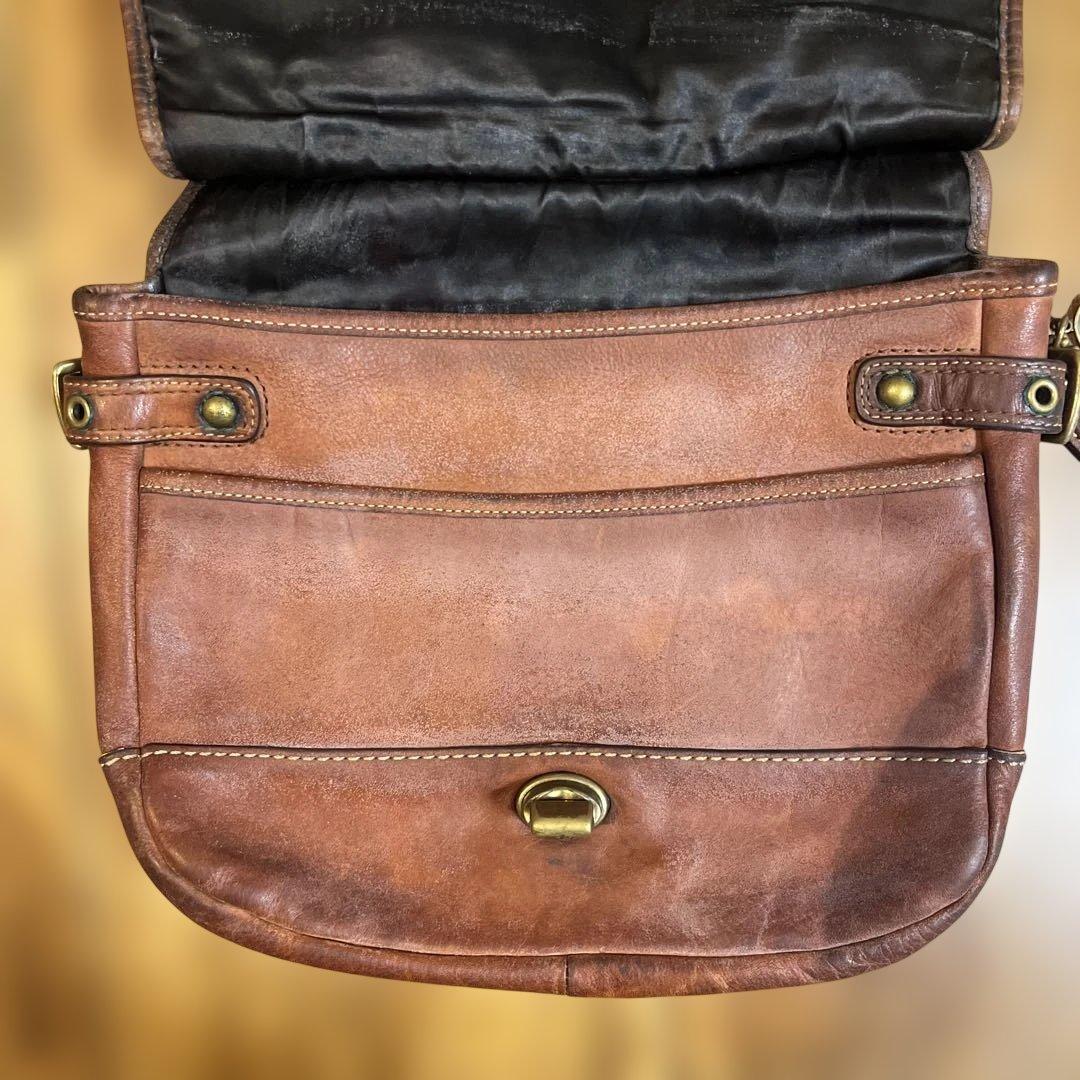 珍品　OLDコーチ　US MAIL ショルダーバッグ　ターンロック　ブラウン