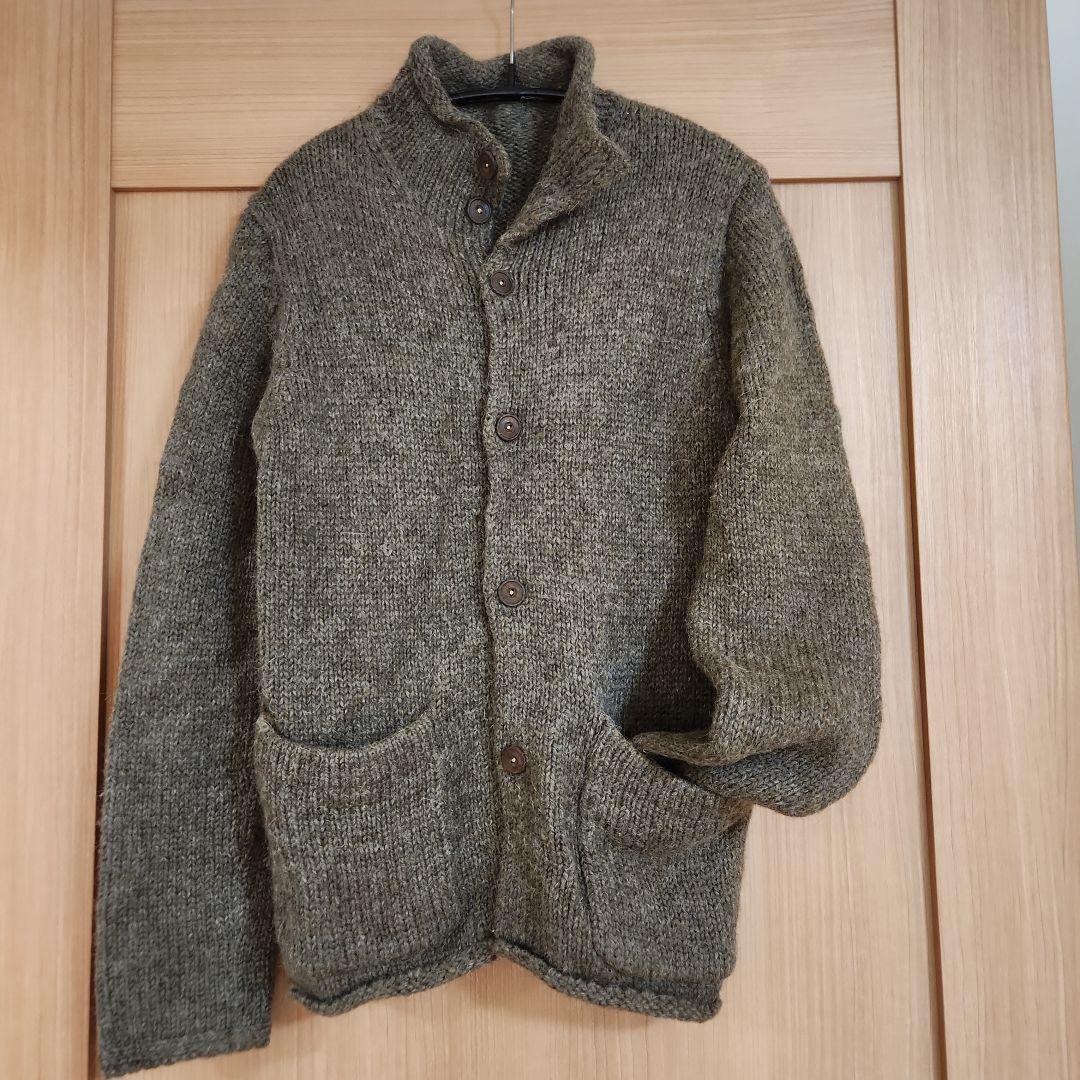 パラスパレス　アルパカ混　ウールニットカーディガン　カーキ　サイズ2