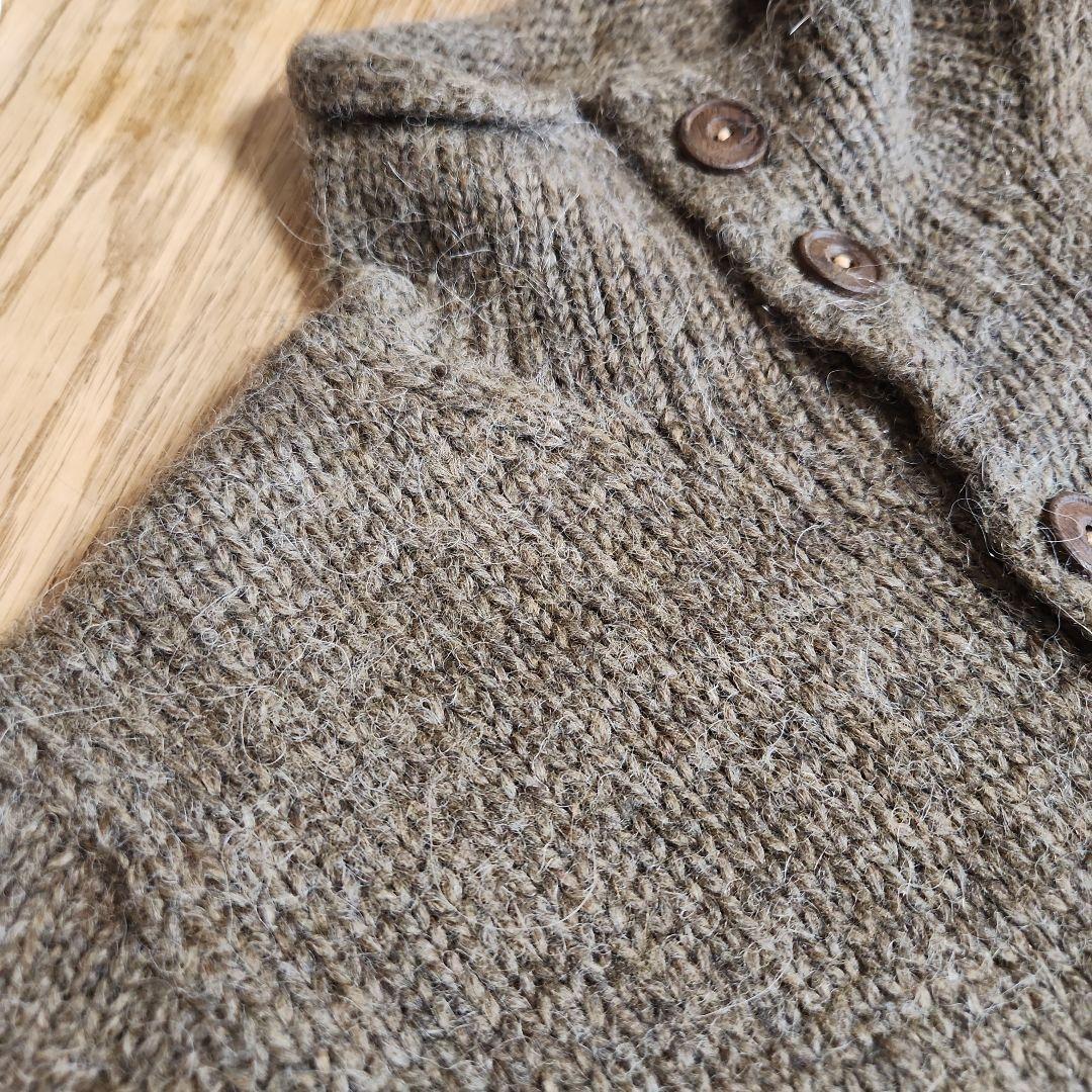 パラスパレス　アルパカ混　ウールニットカーディガン　カーキ　サイズ2