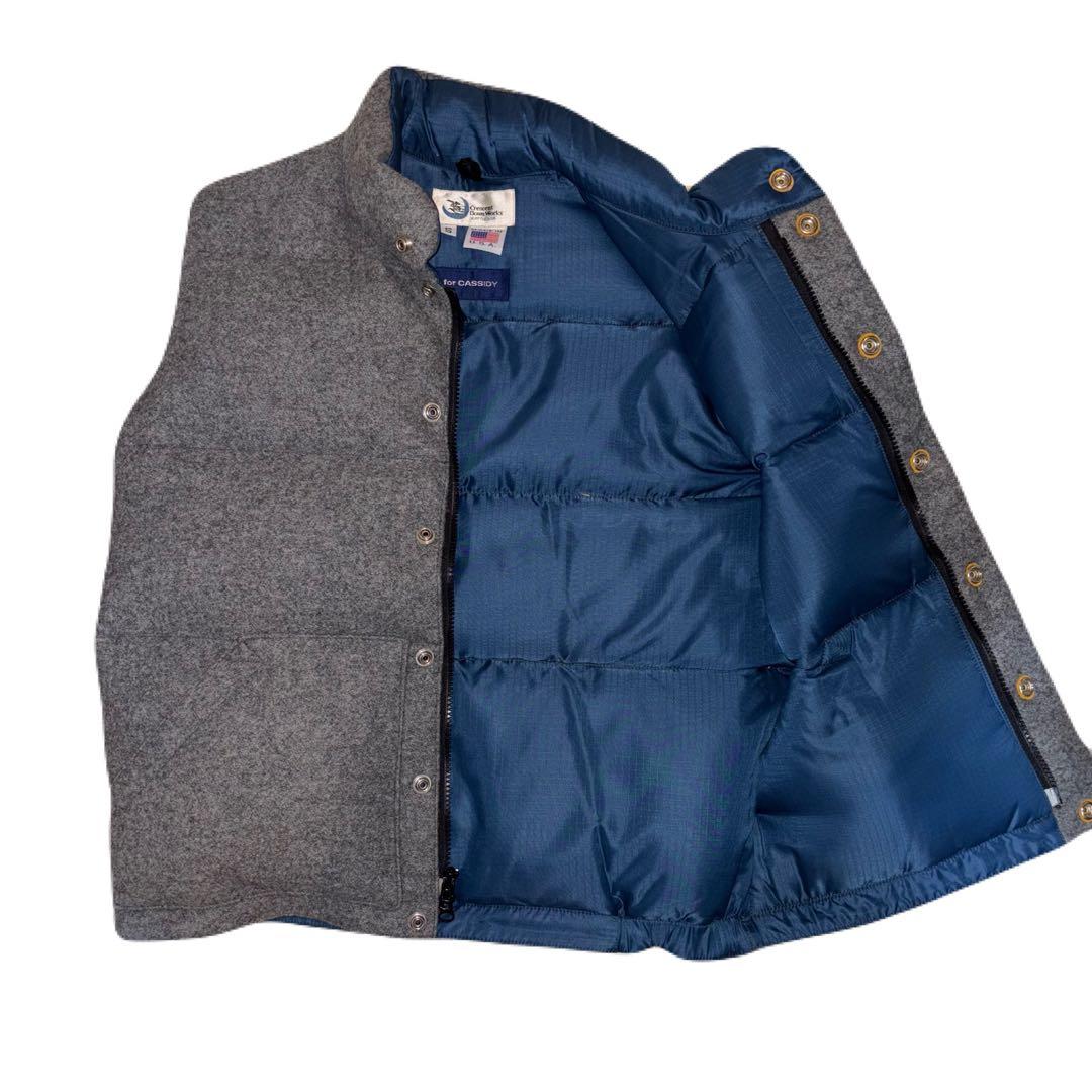 【USA製 ウール】 CRESCENT DOWN WORKS ダウンベスト S