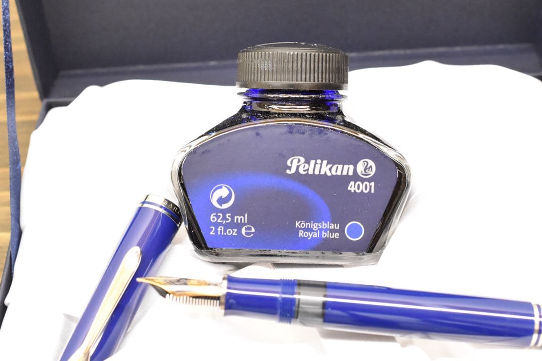 ジ*ー様 Pelikan スーべレーンM805 万年筆 ダークブルー　シルバート