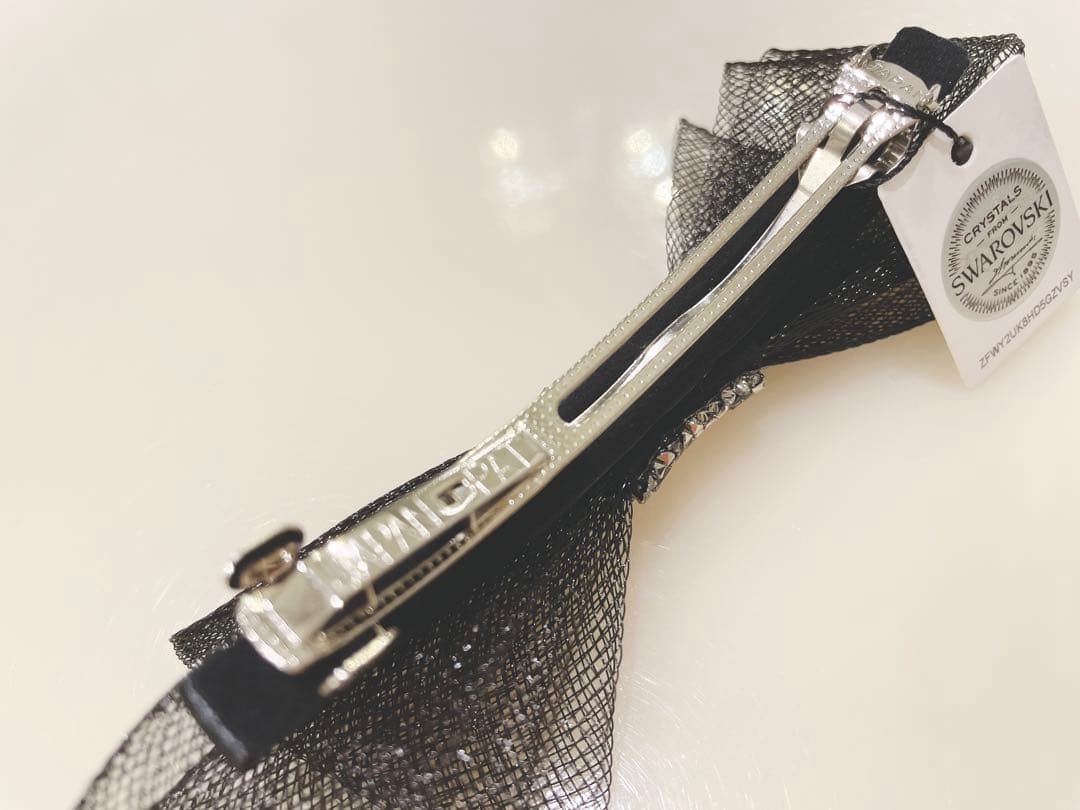 ※のの※コンプレックスビズ　スワロフスキーリボンスリムバレッタ新品未使用品