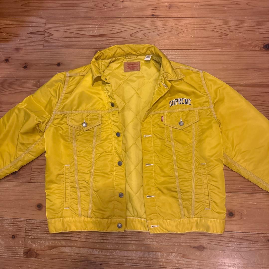 Supreme イエロー ナイロンジャケット Lサイズ Levi‘sコラボ