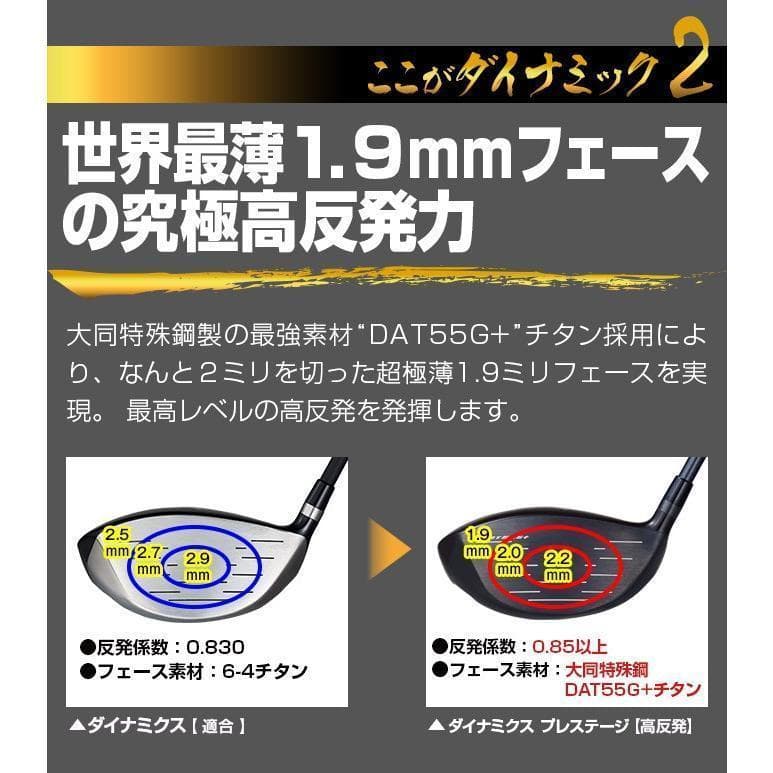 新品 高反発 ダイナミクスプレステージ ドライバー 9.5 10.5 R / S