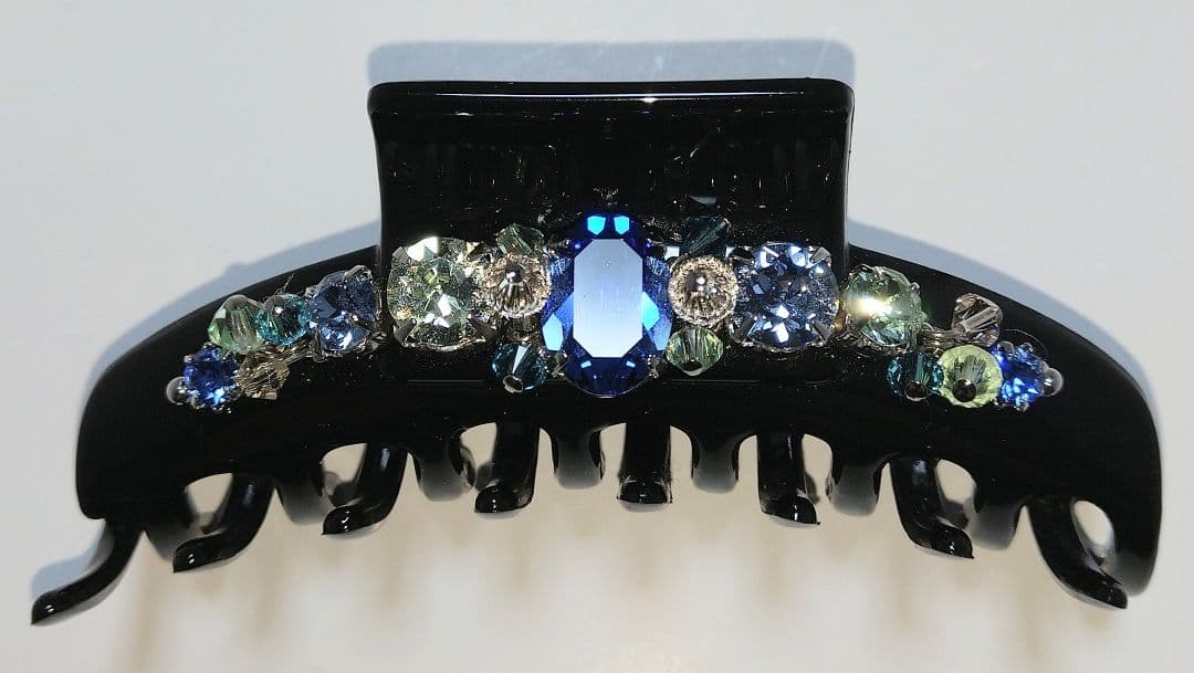 コンプレックスビズ　ラインドストーンバンスクリップ　ブルーミックス