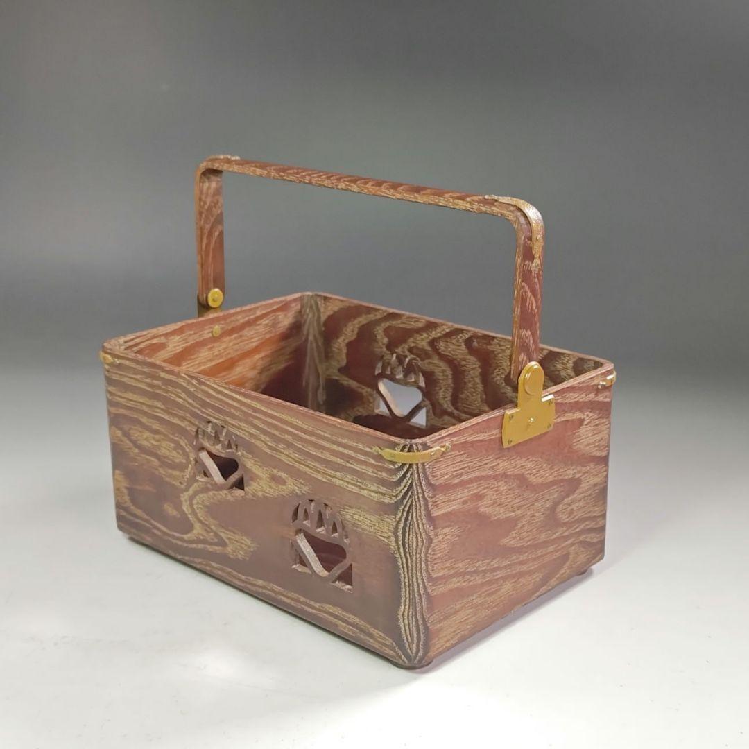 ウ256 莨盆『指物師　大崎雄斉』『鵬雲斎好　桐透　桑手付　煙草盆　共箱』茶道具