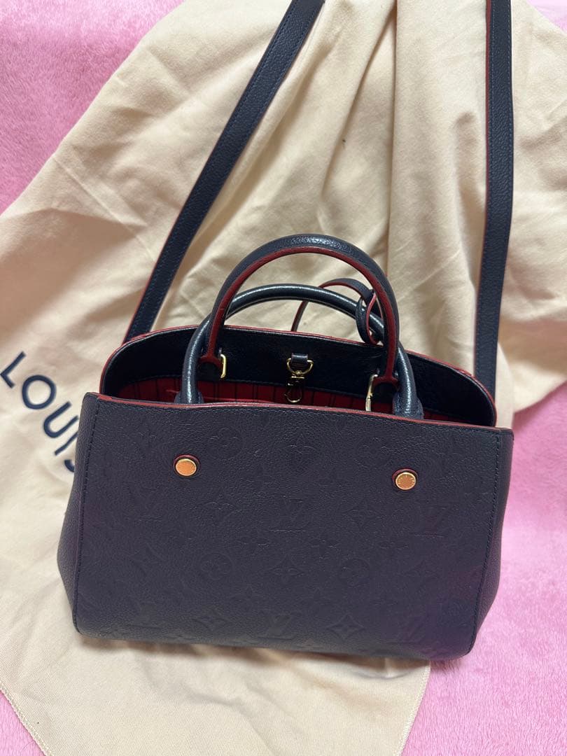 Louis Vuitton ハンドバッグ ネイビー/レッド