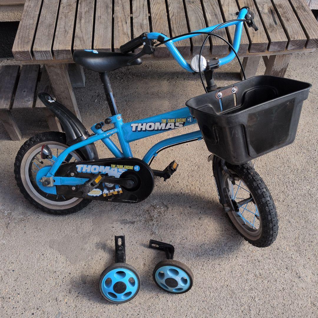 THOMAS 幼児用自転車 青色 バスケット付き