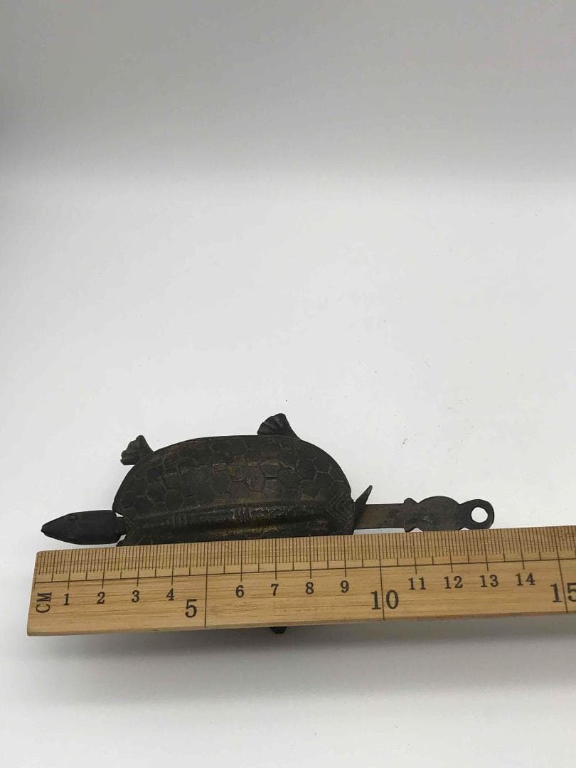 清朝民国　亀　カメ　鍵　銅鍵　四本足動かせる　手工　時代物(F-11)