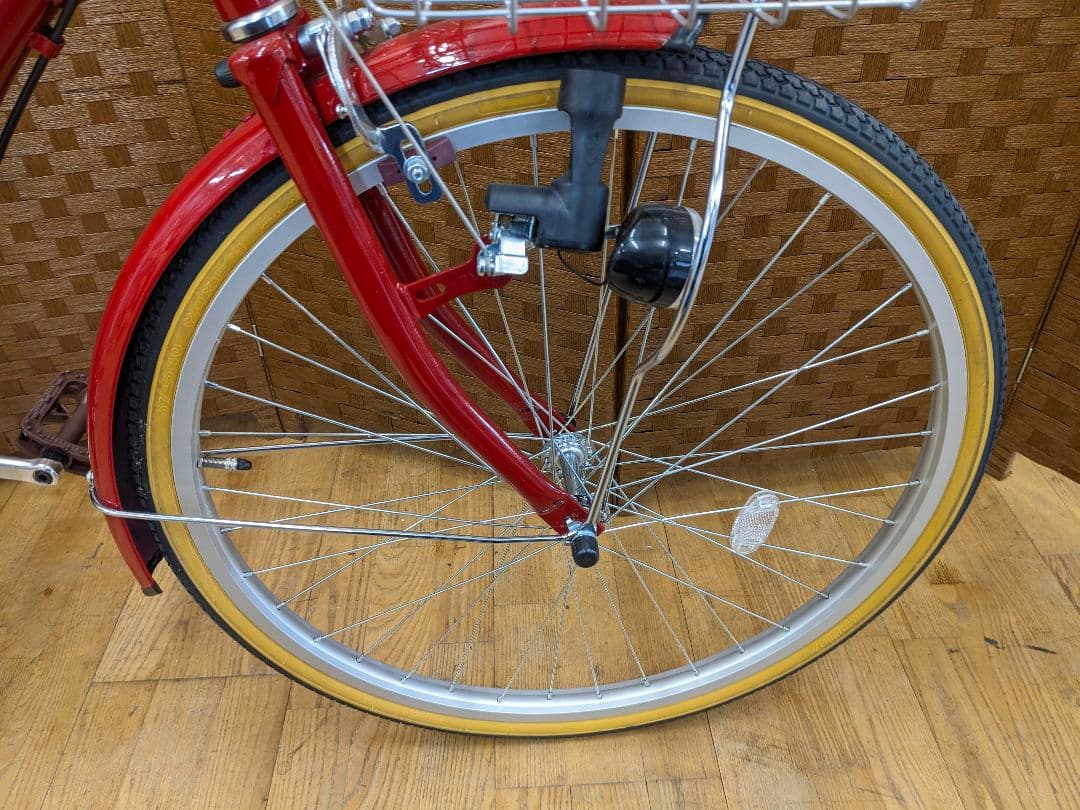 U081 美品　普通自転車　24インチ　レッド