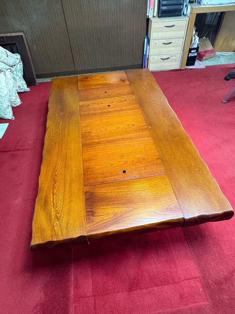 無垢 一枚板 座卓 天然木 ローテーブル 引き取り可