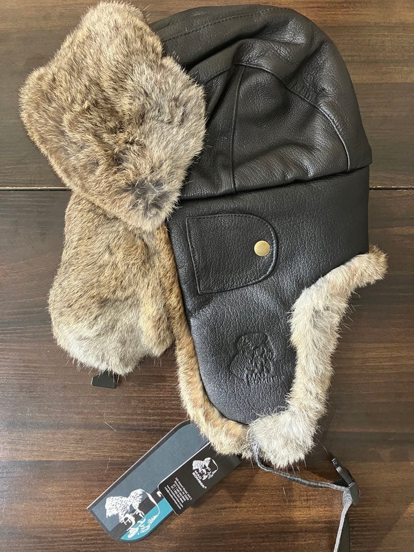 MAD BOMBER マッドボンバー 本革フライトキャップ ラビットファー