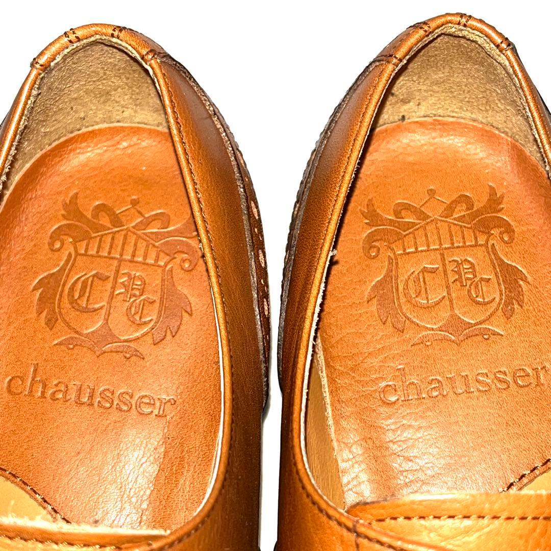 ★新品未使用★ショセ★ウィングチップ★おじ靴★22.5cm★茶　ブラウン★