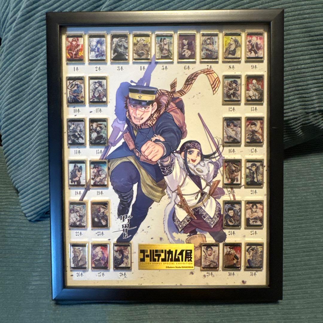 ゴールデンカムイ展 全巻 表紙ピンズ セット ゴールデンカムイ　額装付き