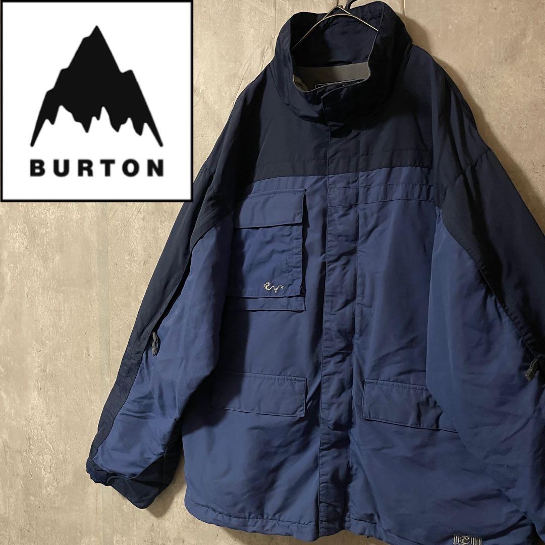 Burtonバートンスキーウェアスノーボードジャケット青ブルー紺ネイビー刺繍ロゴ