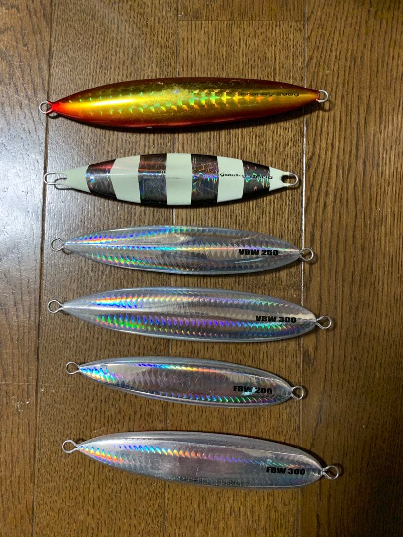 スロージギング メダルジグ、バッグ、フックセット 180g〜380g