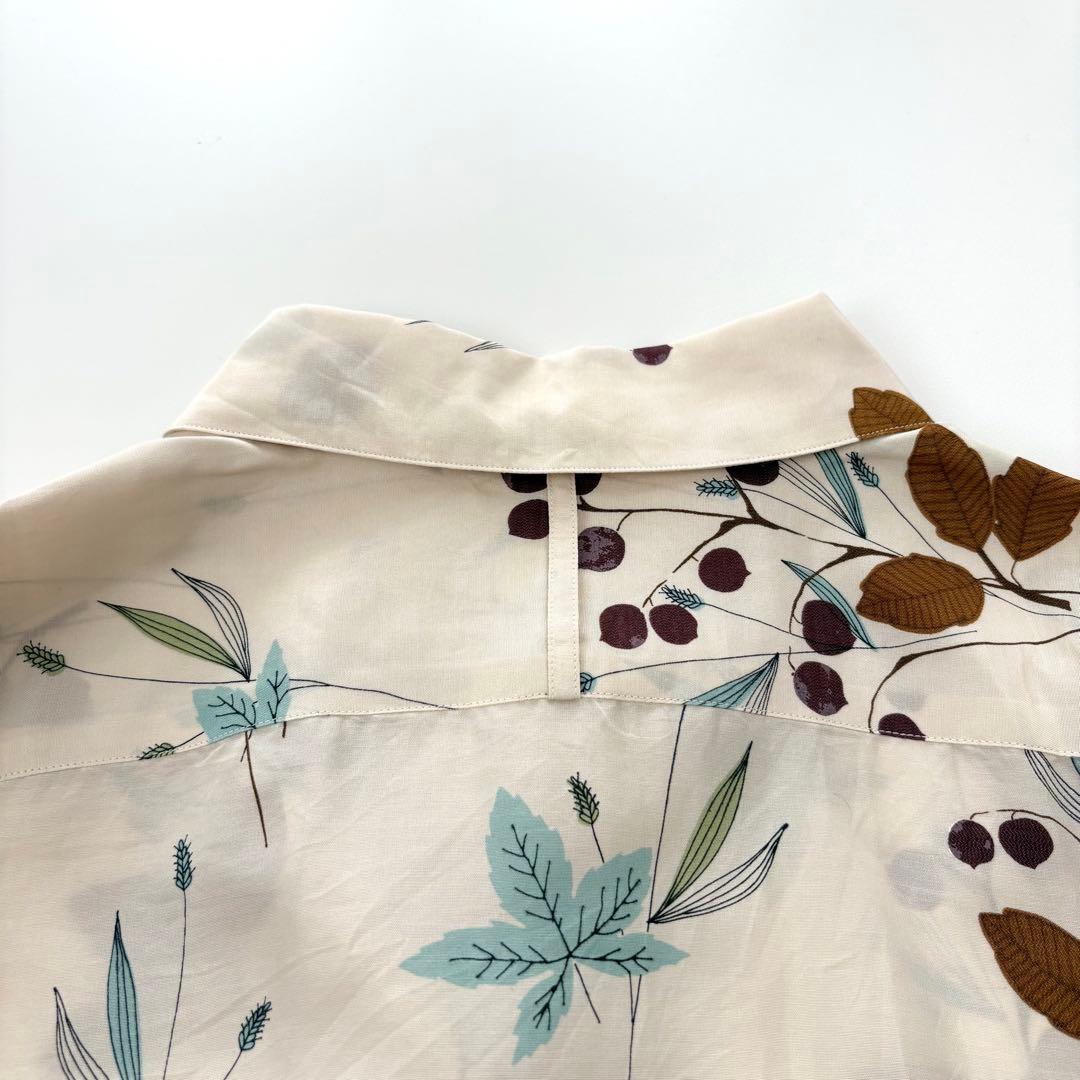 【美品】　マーガレットハウエル　ボタニカル柄　長袖シャツ　ブラウス　サイズM