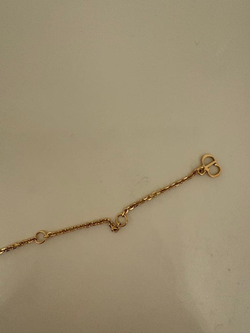 Dior ゴールド パール ツイストチェーン アンクレット