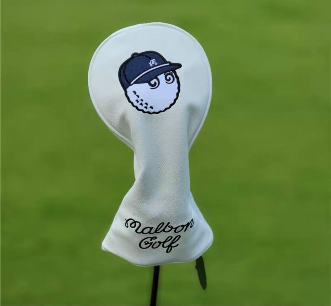 【大人気新品4点セット】野球帽Malbon Golfマルボンゴルフクラブカバー白