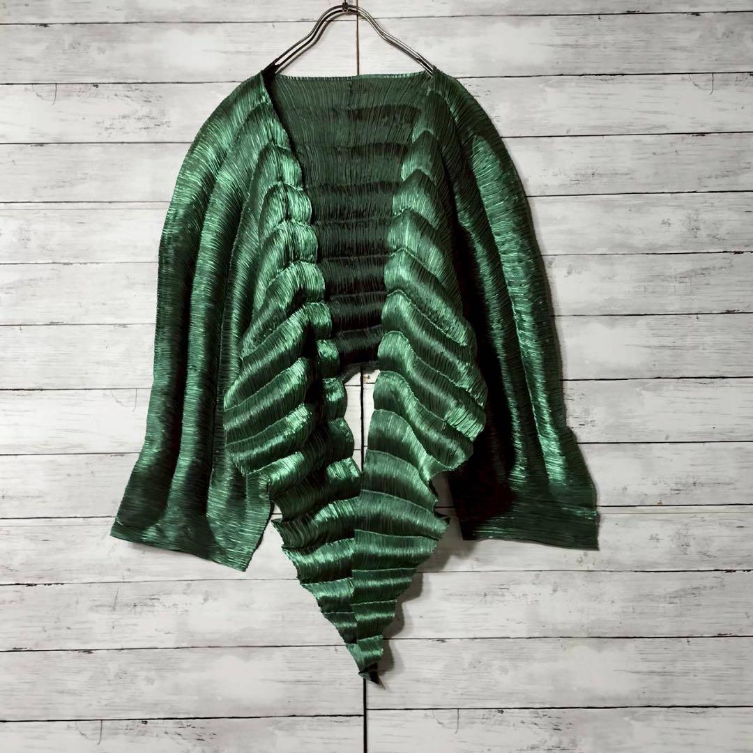 イッセイミヤケ プリーツプリーズ 光沢カーディガン ボレロ ドレス カラーレス