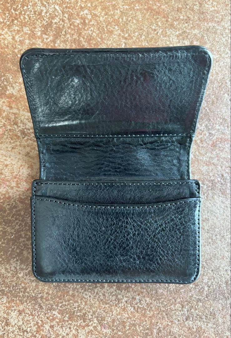 【美品】クロムハーツ 3ポケット アーチロゴ レザー カードケース ブラック