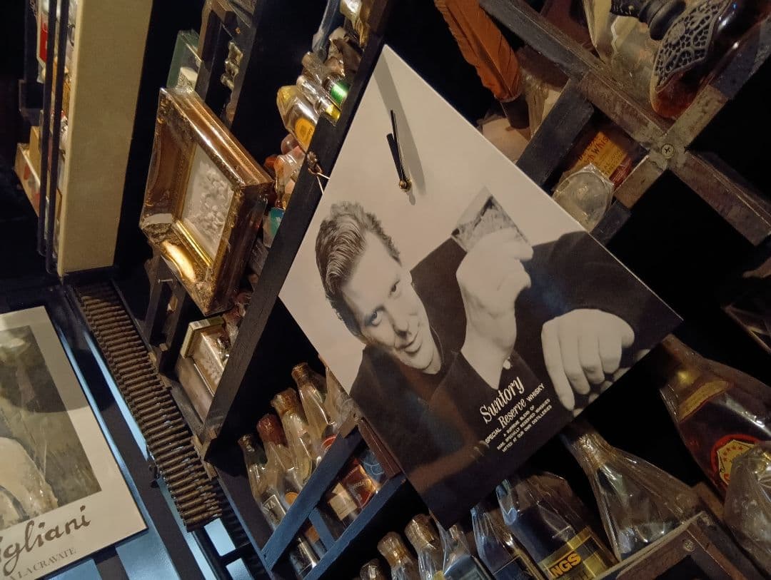 1980's 非売品 サントリー リザーブ ミッキーローク LPサイズ 壁掛時計