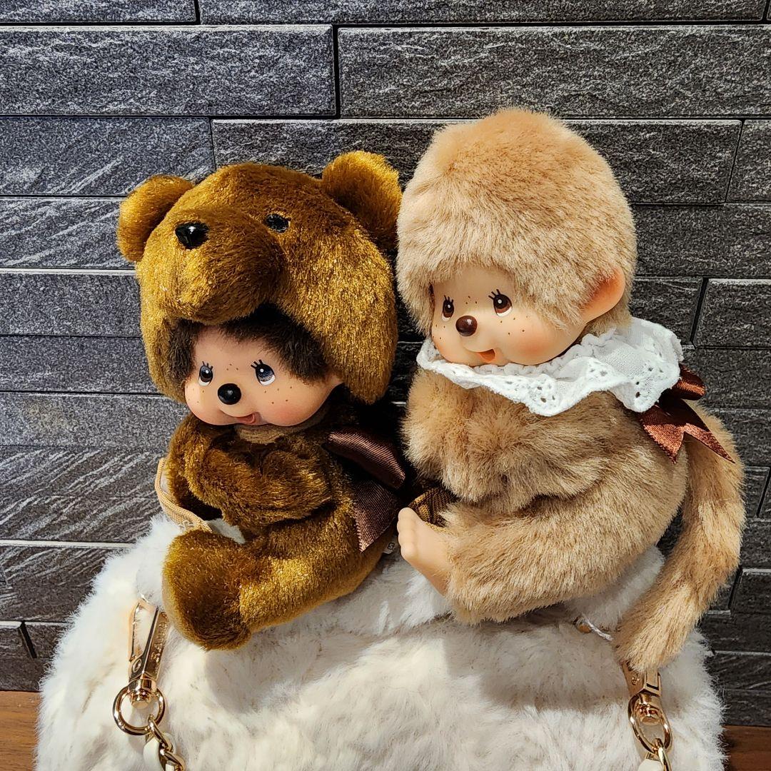 モンチッチバッグチャームキーチェーングローブホルダースウィートブラウン2点セット