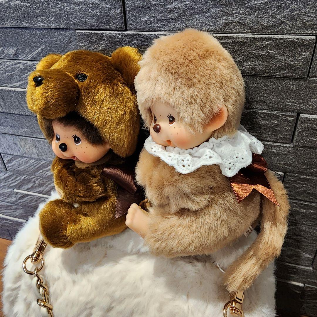 モンチッチバッグチャームキーチェーングローブホルダースウィートブラウン2点セット