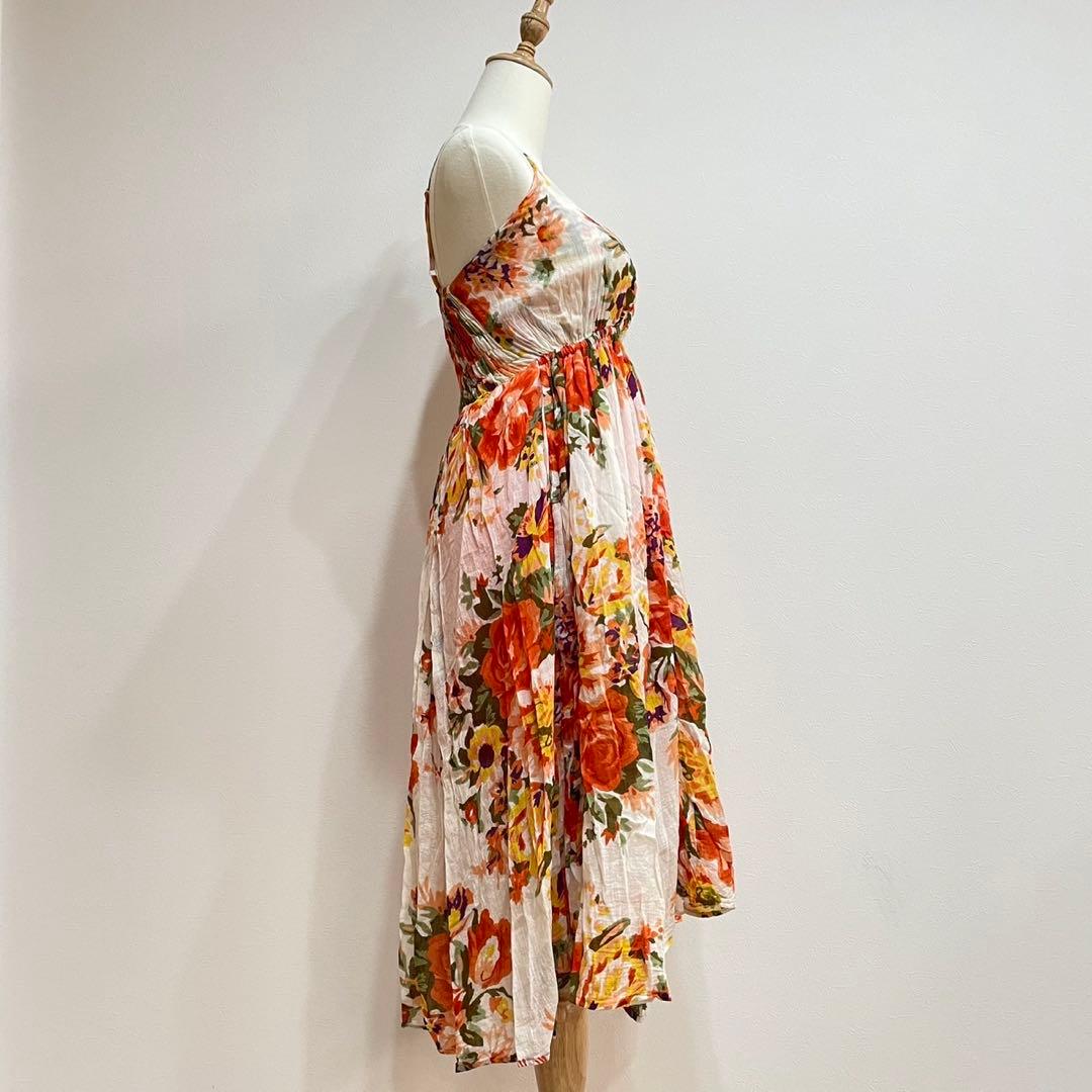  GIRLハワイアン花柄キャミワンピース　コットン100% リゾート