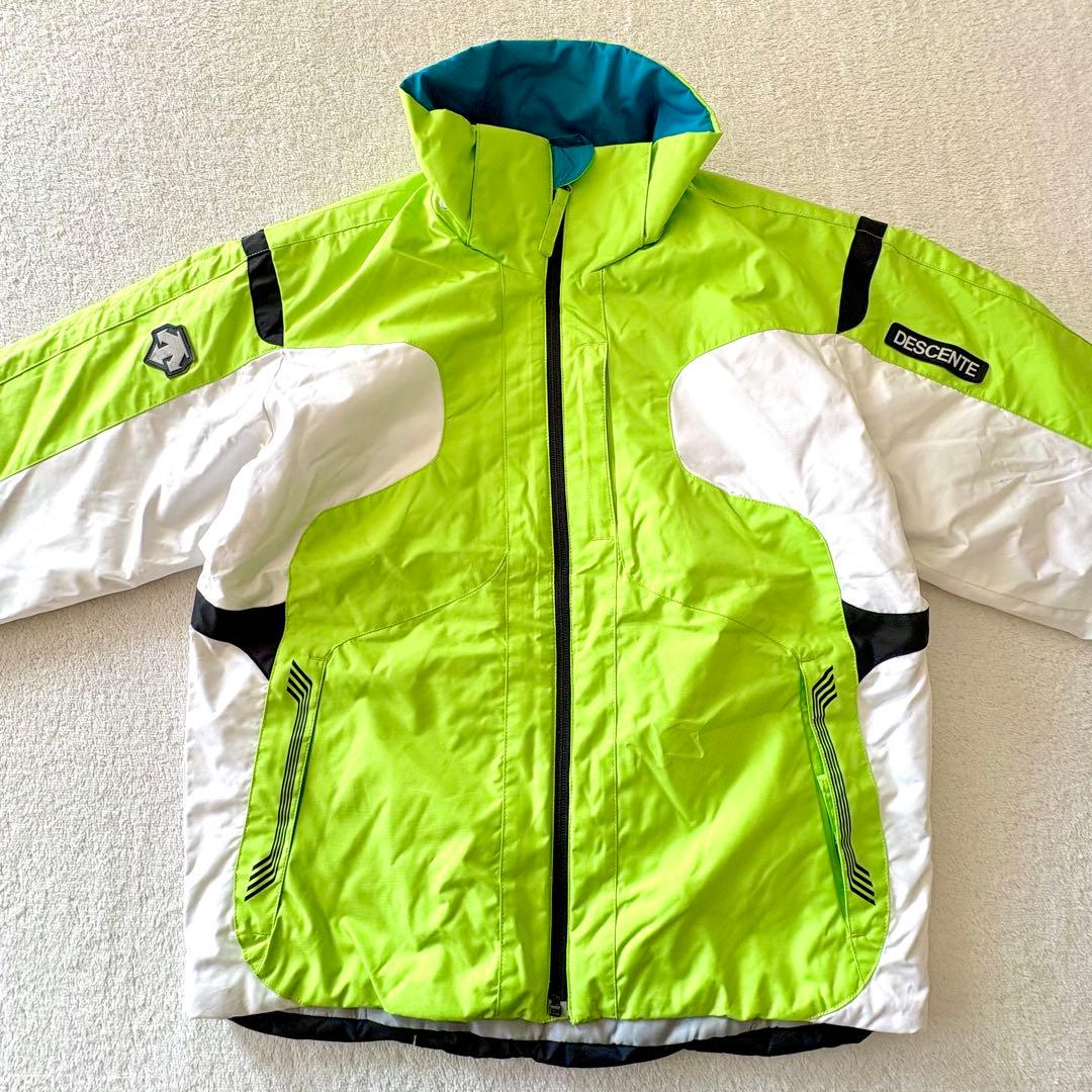 150 デサント　ヒートナビ　スキー　上下　グリーン　ブラック　スノーウェア