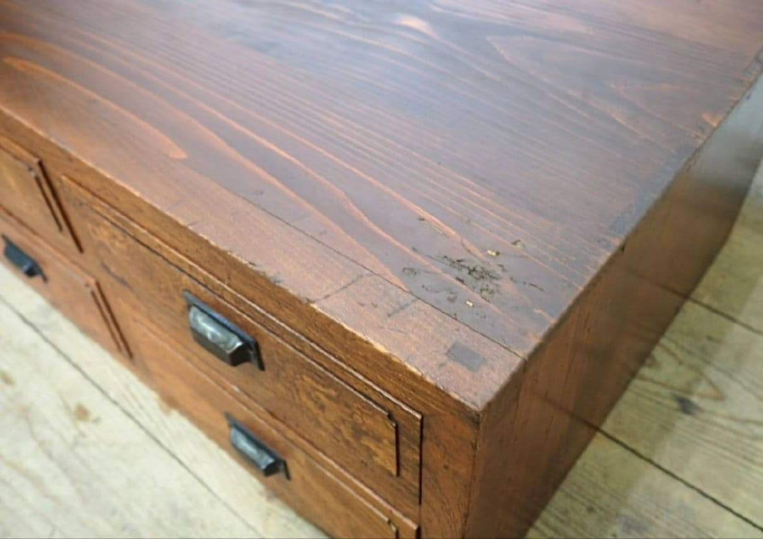 1036 アンティーク　ローボード　引き出し　収納棚　展示台　ローテーブル