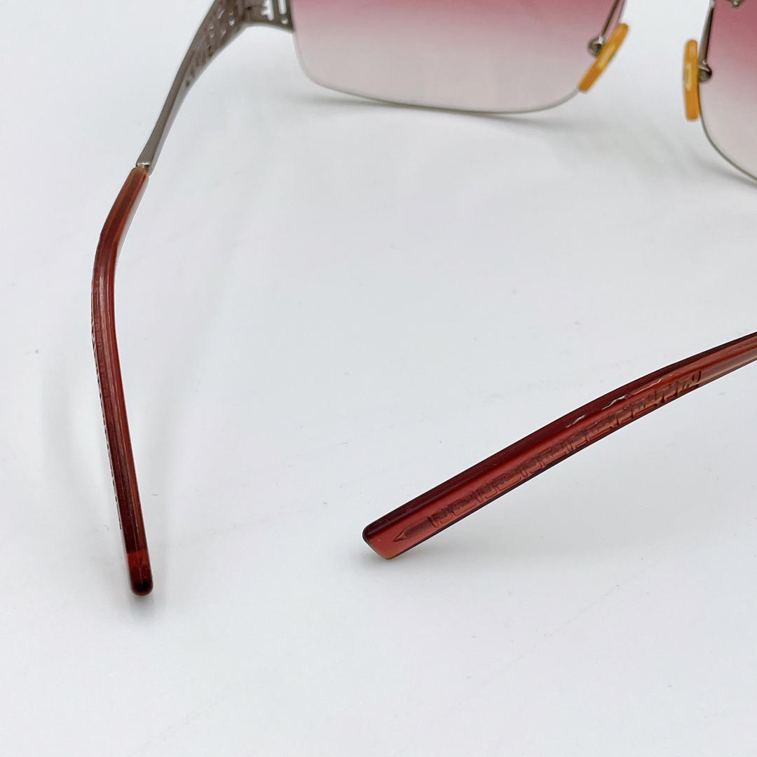 良品 FENDI フェンディ ズッカ柄 リムレス FFロゴ サングラスm524