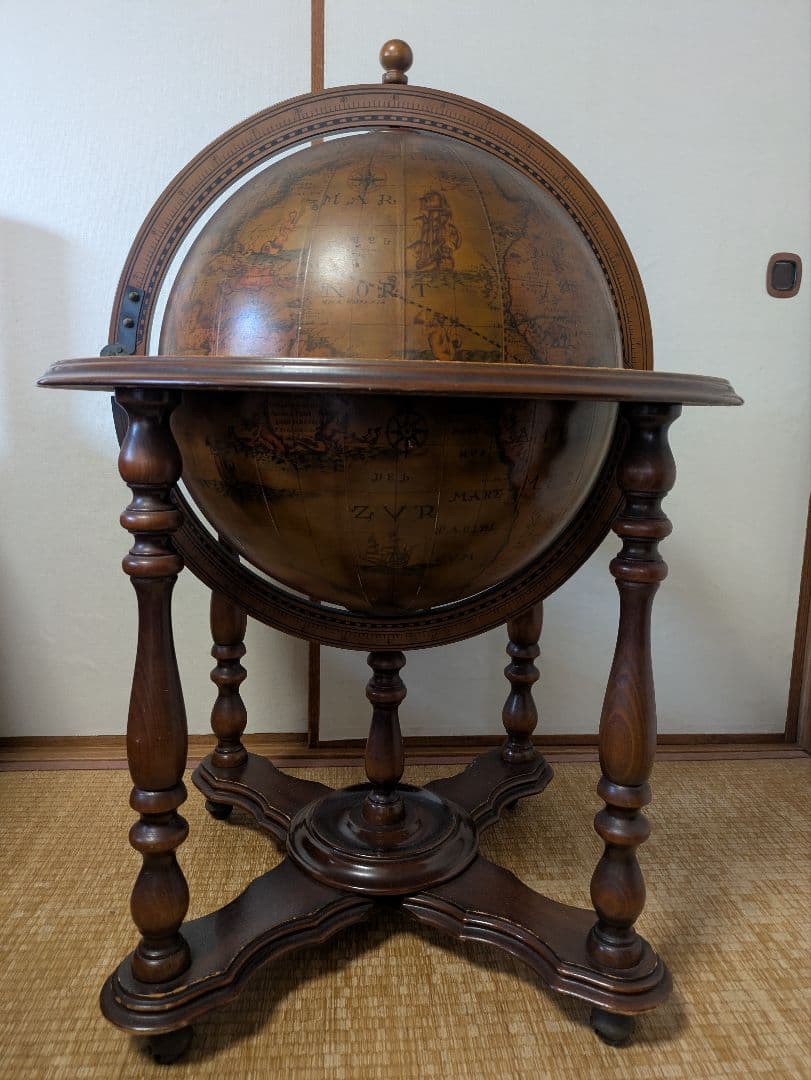 イタリア製地球儀 ワインラック キャスター付＊難有り