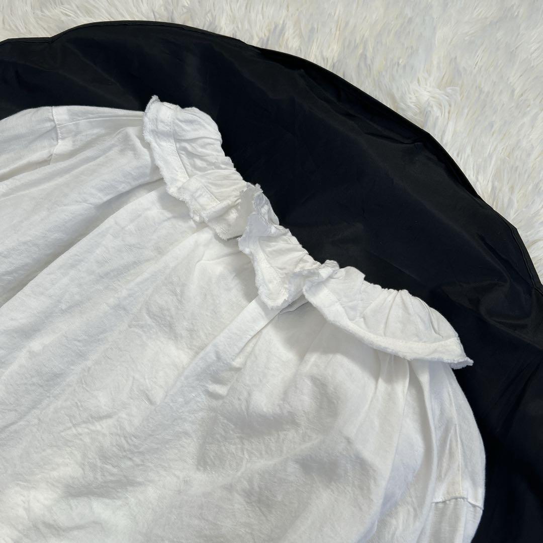 ✨大人気定番✨ネストローブ コットンリネンダンガリーフリルシャツ 近年