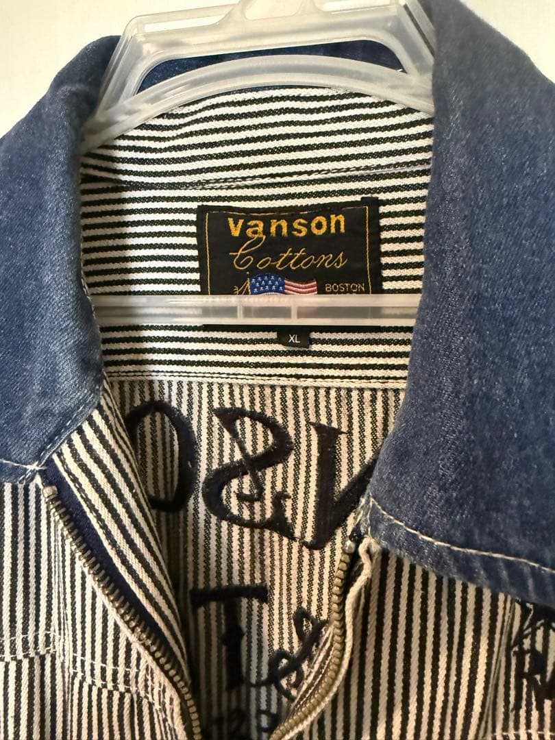 VANSON バンソン　ヒッコリー　ツナギ　メンズ　XL 美品