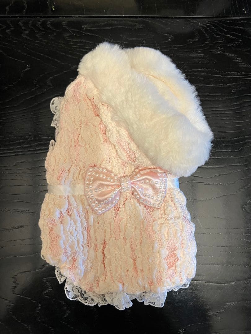 値下新品タグBUL BU-BU ブルブブ ベビーピンク レース ファー XS