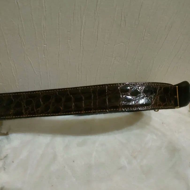CELINE　セリーヌ ベルト 馬車金具 クロコ型押し レザー 革 ウエスト