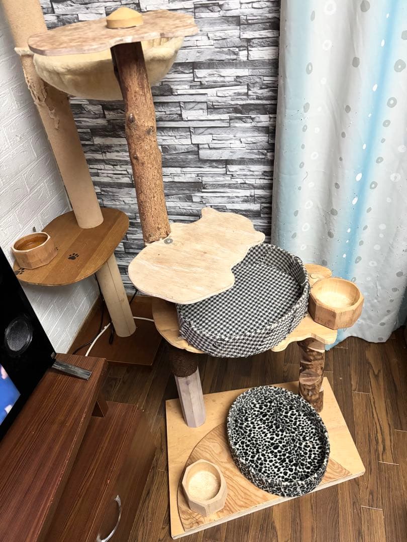 天然木製　オリジナルハンドメイド　猫観櫓　匠