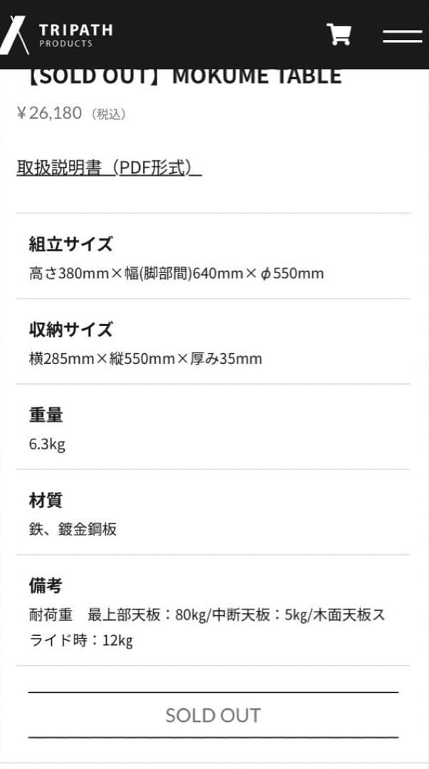 TRIPATH PRODUCTS / MOKUME TABLE トリパス