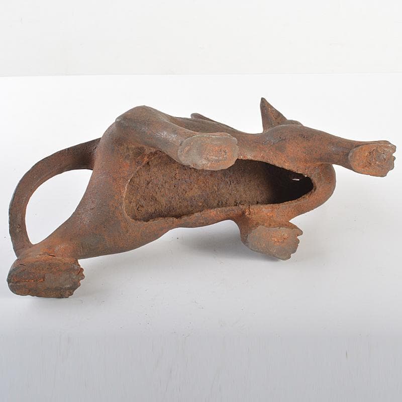 中国　古鉄　神獣　置物　M　R6845