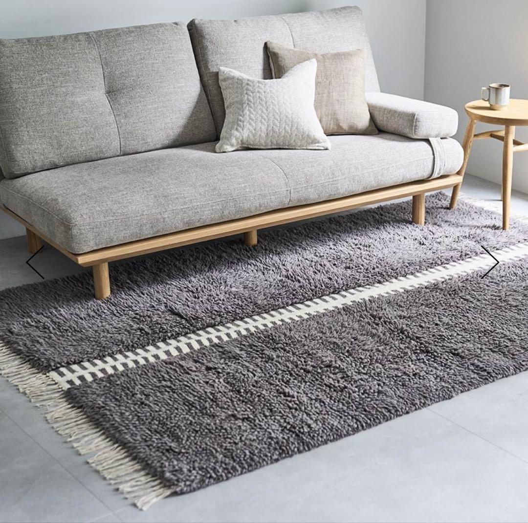 アクタス　Actus LINE ラグ フリンジラグ　グレー